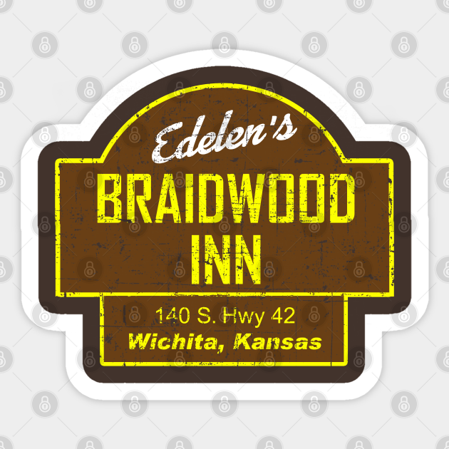 Braidwood Inn, distressed Planes Trains And Automobiles Sticker
